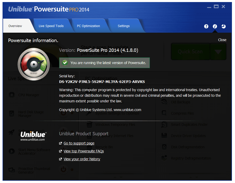 uniblue powersuite 2017 download